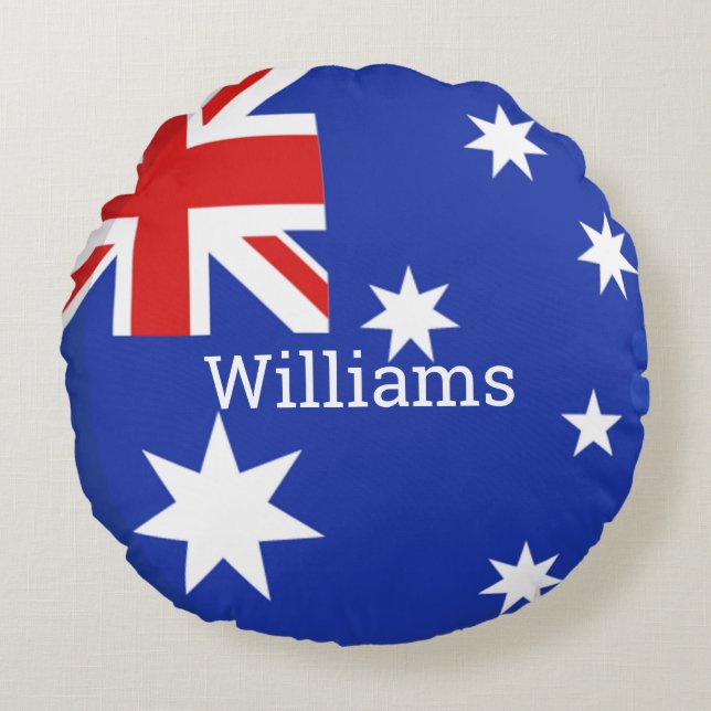 Australian Flag Personalized Round Pillow (Front)