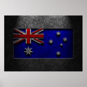 Australian Flag Stone Texture Repost Poster