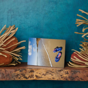 Australian Flag Thongs On Beach   South Wales Plaque