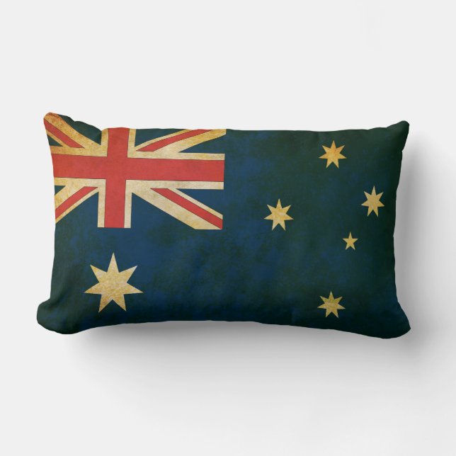 Australian Flag Vintage Grunge Style Throw Pillow (Front)