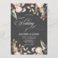 Australian Flowers Calligraphic Wedding Monogram