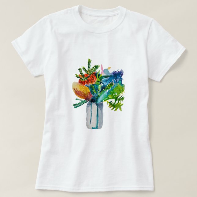 Australian flowers watercolour T-Shirt (Design Front)