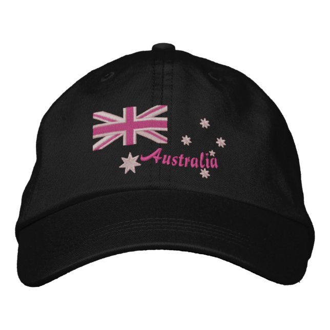 Australian Girly Flag Embroidery Embroidered Hat (Front)