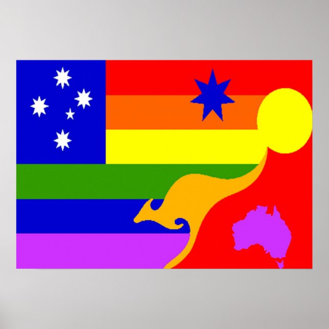Australian GLBT Pride Flag Poster (Front)