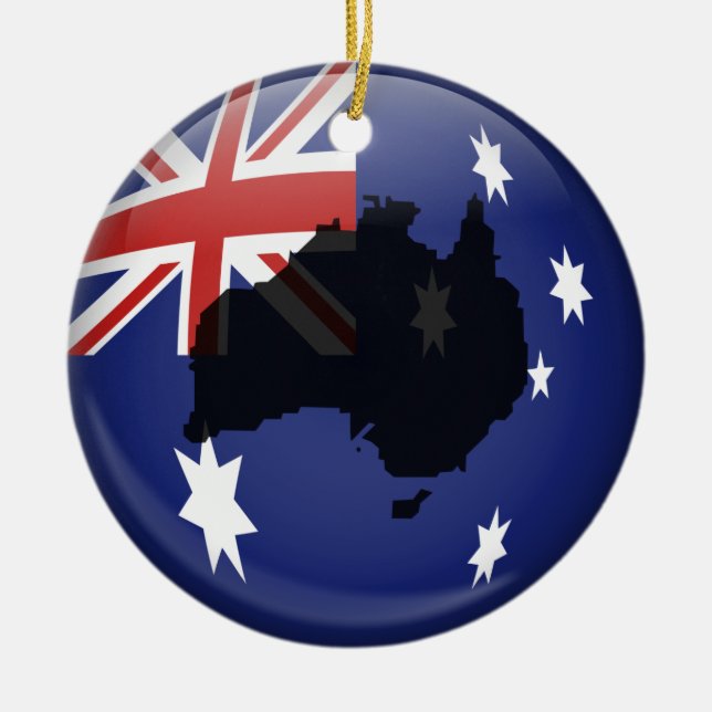 Australian Globe Ceramic Ornament (Front)