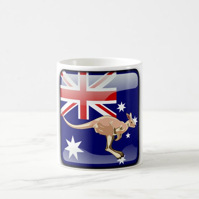 Australian glossy flag coffee mug (Center)