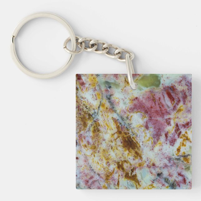 Australian Green Opalite Slab Keychain (Front)