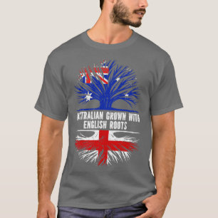Australian Grown with English Roots Australia Flag T-Shirt