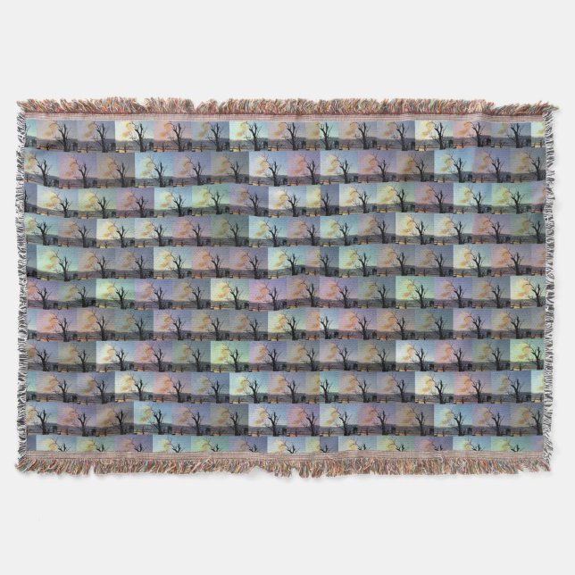 Australian Gum Tree Abstract Art, Throw Blanket (Front)