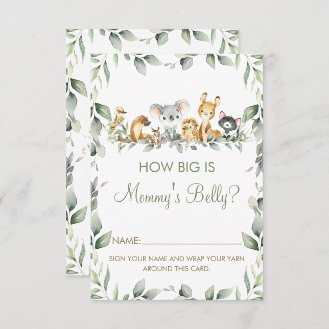 Australian How Big is Mommy's Belly Game Card (Front/Back)