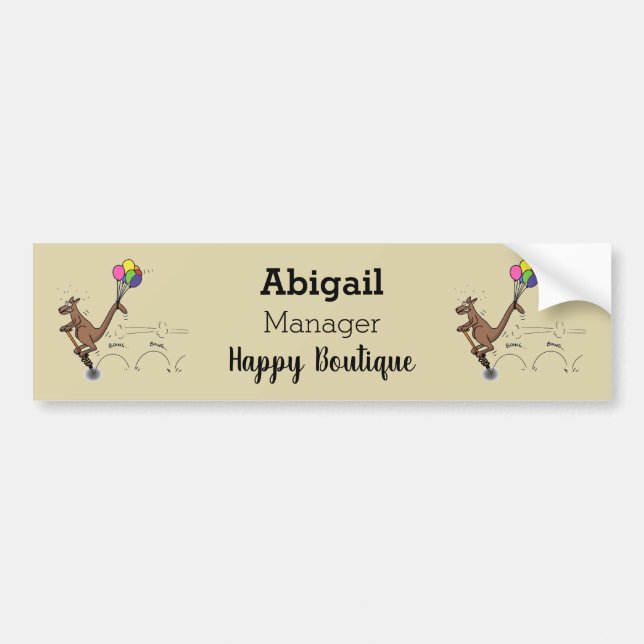 Australian humor kangaroo cartoon illustration bumper sticker (Front)