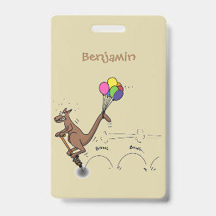 Australian humour kangaroo cartoon illustration badge