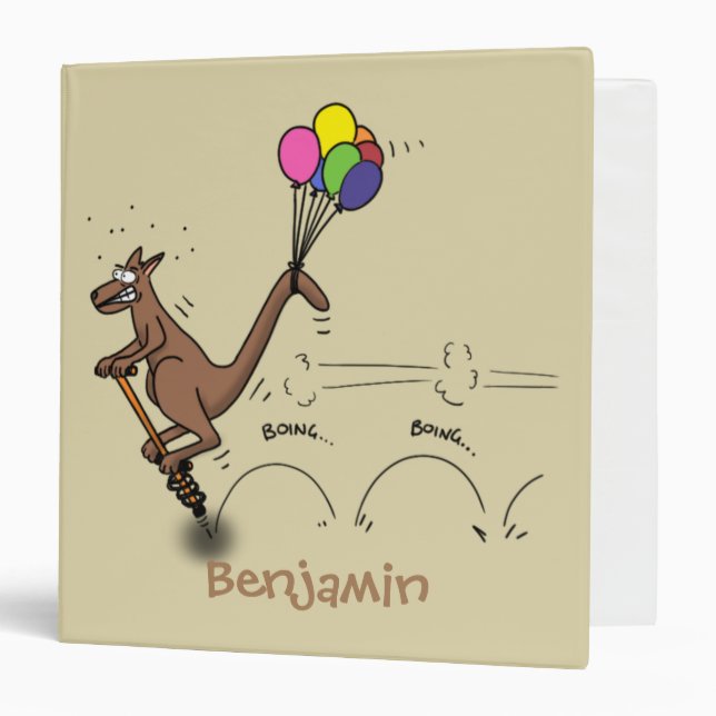 Australian humour kangaroo cartoon illustration binder (Front/Inside)