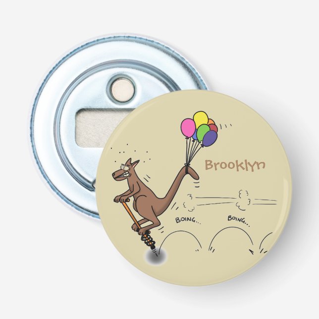 Australian humour kangaroo cartoon illustration bottle opener (Front)