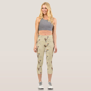 Australian humour kangaroo cartoon illustration capri leggings