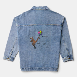 Australian humour kangaroo cartoon illustration denim jacket