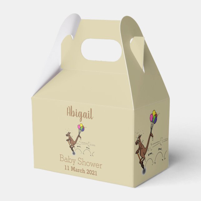 Australian humour kangaroo cartoon illustration favor box (Front Side)