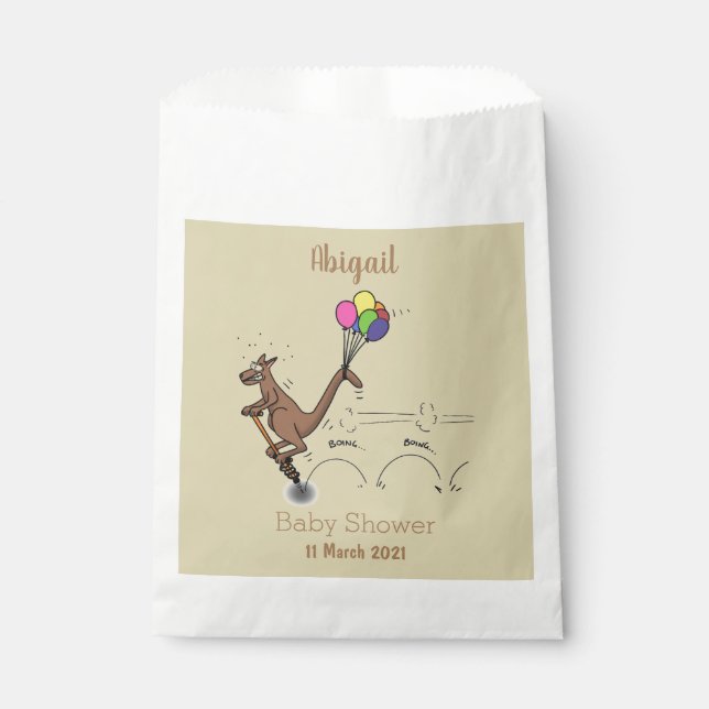 Australian humour kangaroo cartoon illustration favour bag (Front)