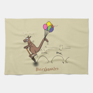 Australian humour kangaroo cartoon illustration kitchen towel
