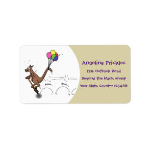 Australian humour kangaroo cartoon illustration label