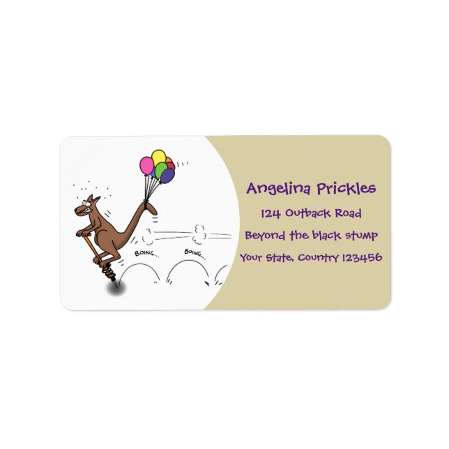 Australian humour kangaroo cartoon illustration label (Front)
