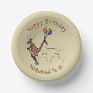 Australian humour kangaroo cartoon illustration paper plate