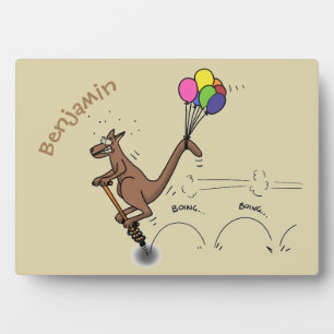 Australian humour kangaroo cartoon illustration plaque