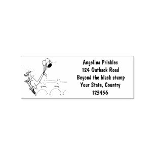 Australian humour kangaroo cartoon illustration rubber stamp