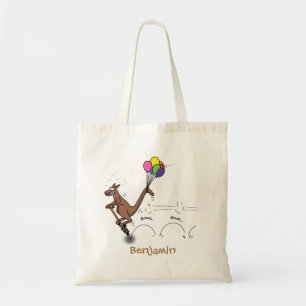 Australian humour kangaroo cartoon illustration tote bag