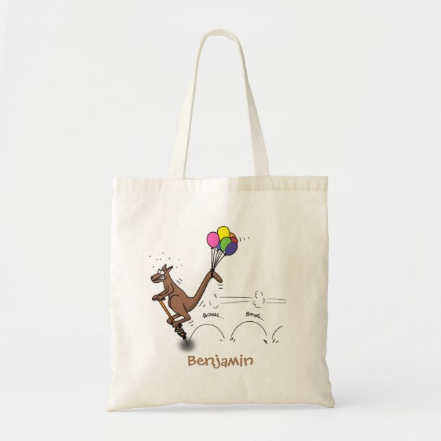 Australian humour kangaroo cartoon illustration tote bag (Front)