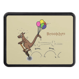 Australian humour kangaroo cartoon illustration trailer hitch cover