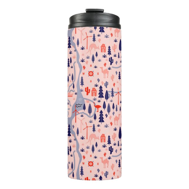 Australian icons, seamless decorative pattern. thermal tumbler (Front)