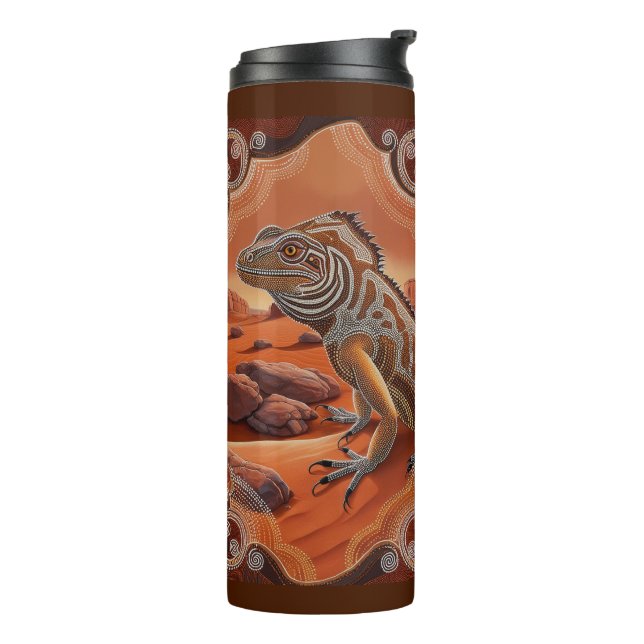 Australian Iguana Lizard Wildlife Scene Thermal Tumbler (Rotated Left)