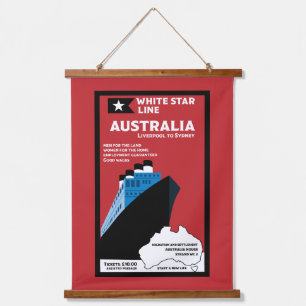 Australian Immigration Vintage Art Hanging Tapestry