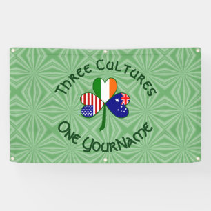 Australian Irish American Shamrock Personalized  Banner
