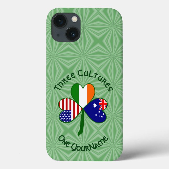 Australian Irish American Shamrock Personalized  Case-Mate iPhone Case (Back)