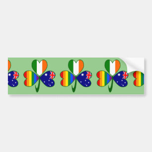 Australian Irish Gay Pride Shamrock Bumper Sticker