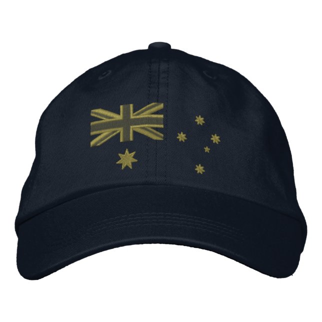Australian Kaki Flag Embroidery Embroidered Hat (Front)