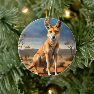 Australian Kangaringo, ( Kangaroo Dingo), Ceramic Ornament