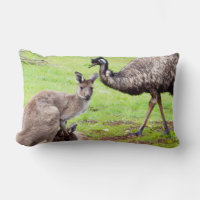 Australian Kangaroo And Emu, Lumbar Cushion
