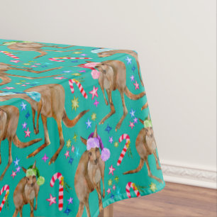 Australian Kangaroo Christmas Tablecloth