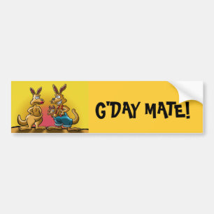 AUSTRALIAN KANGAROO GREETING BUMPER STICKER