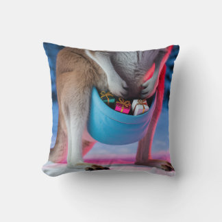 Australian Kangaroo Pouch Christmas Holiday Gifts Throw Pillow
