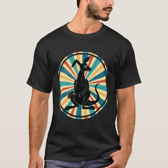 Australian Kangaroo  Retro Aussie Zoo Animal Kanga T-Shirt (Front)