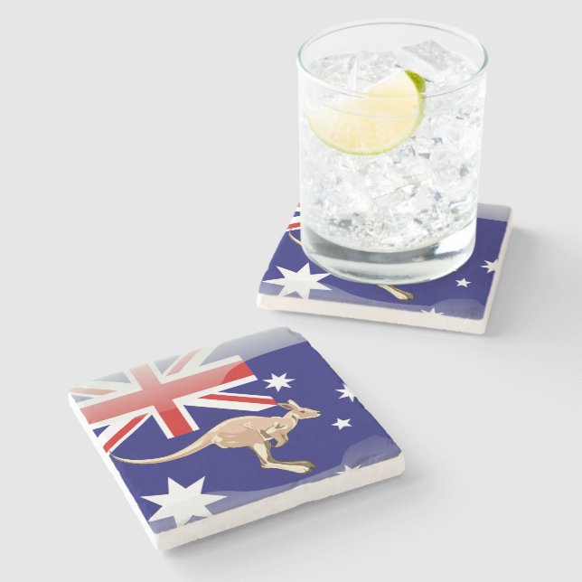 Australian kangaroo stone coaster (Side)