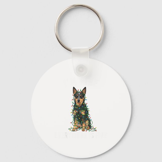 Australian Kele Christmas I'm Fine Everything Is F Keychain (Front)