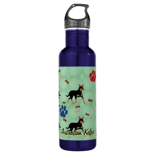Australian Kelpie 710 Ml Water Bottle (Front)