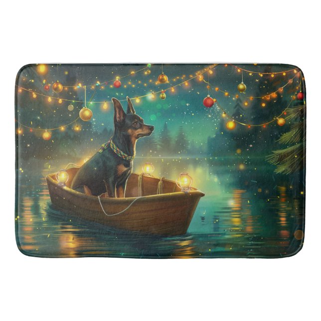 Australian Kelpie Christmas Festive Voyage Bath Mat (Front)