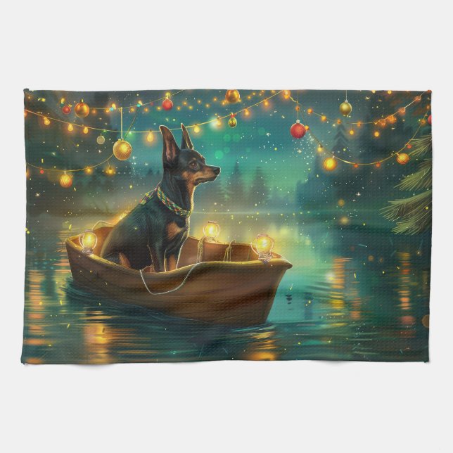 Australian Kelpie Christmas Festive Voyage Kitchen Towel (Horizontal)