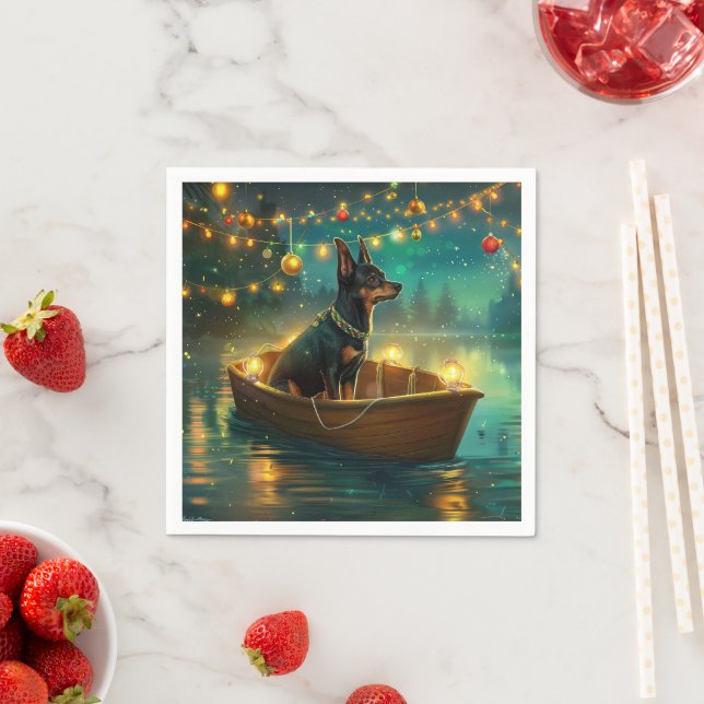 Australian Kelpie Christmas Festive Voyage Napkin (Insitu)